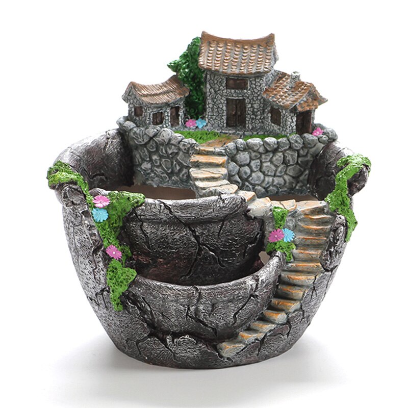 Resin Flowerpot Succulent Plants Planter Mini Bonsai Pots Desktop Potted Holder Home Garden Decoration Resin Flowerpot Succulent Plants Planter Mini Bonsai Pots Desktop Potted Holder Home Garden Decoration